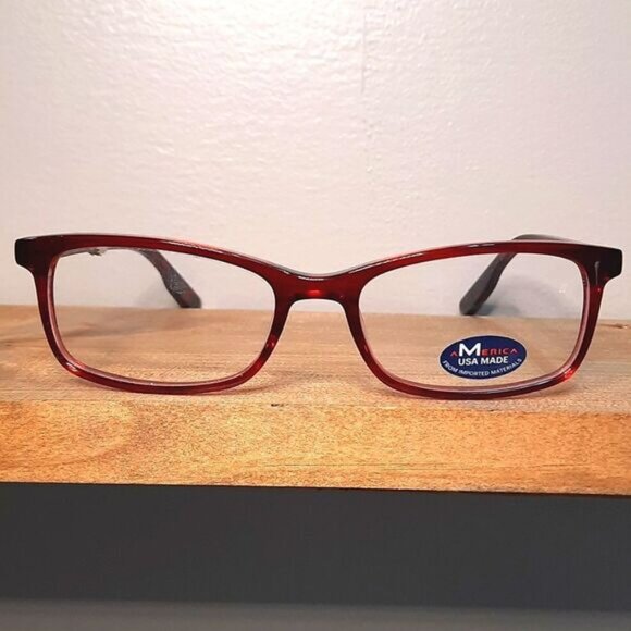 Made in USA Eyeglass Frame, Prescription-ready, red petite glasses 52-17-140 NEW - Picture 1 of 6